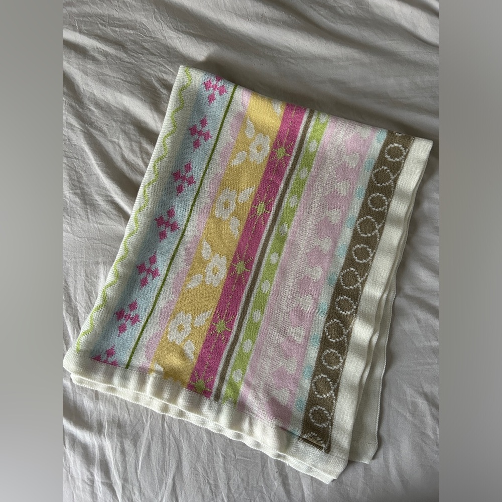 Hooray Cynthia Rowley Girls Knit Acrylic Baby Blanket